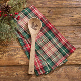 Winter Spice Plaid Dishtowel with Wooden Spoon Set
