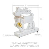Winter Walk Distressed White Wooden Reindeer-Lange General Store