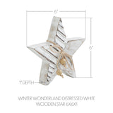 Winter Wonderland Distressed White Wooden Stars-Lange General Store