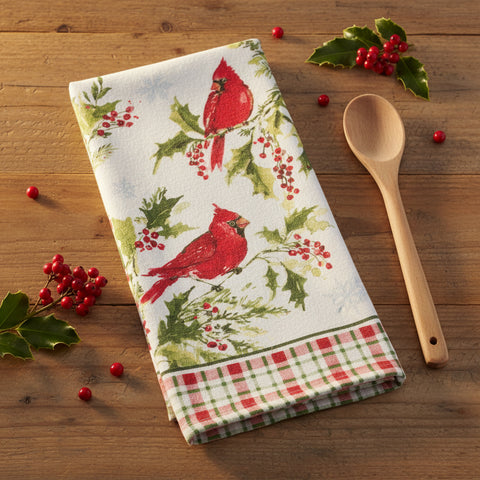 Winterberry Cardinal Terry Towel
