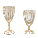 Wire WIne Glass Votive Holders Set of 2