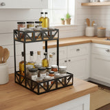 Wood & Iron 2 Tier Organizer-Lange General Store