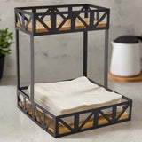 Wood & Iron 2 Tier Organizer-Lange General Store