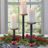 Wood & Iron Candle Holders-Lange General Store