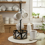 Wood & Iron Mug Rack-Lange General Store