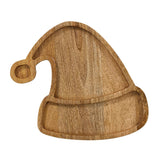 Wood Santa Hat Snack Tray
