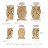Wooden Owl Natural Set of 2-Lange General Store