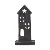 Wooden Saltbox House w/ Star Dark Brown-Lange General Store