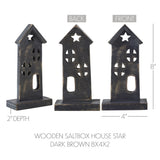 Wooden Saltbox House w/ Star Dark Brown-Lange General Store