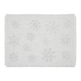 Yuletide Burlap Antique White Snowflake Placemat Set of 2-Lange General Store