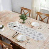 Yuletide Burlap Antique White Snowflake Table Runner - Lange General Store