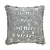 Yuletide Burlap Dove Grey Snowflake Kisses Pillow-Lange General Store