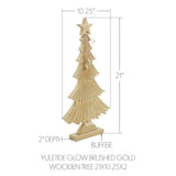 Yuletide Glow Brushed Gold Wooden Tree-Lange General Store