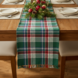 Hard Candy Plaid Table Runner in a Christmas tablescape