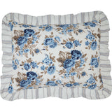 Dusk Blue Floral Ruffled Sham-Lange General Store