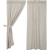 Hatteras Seersucker Blue Ticking Stripe Short Panel Curtains-Lange General Store